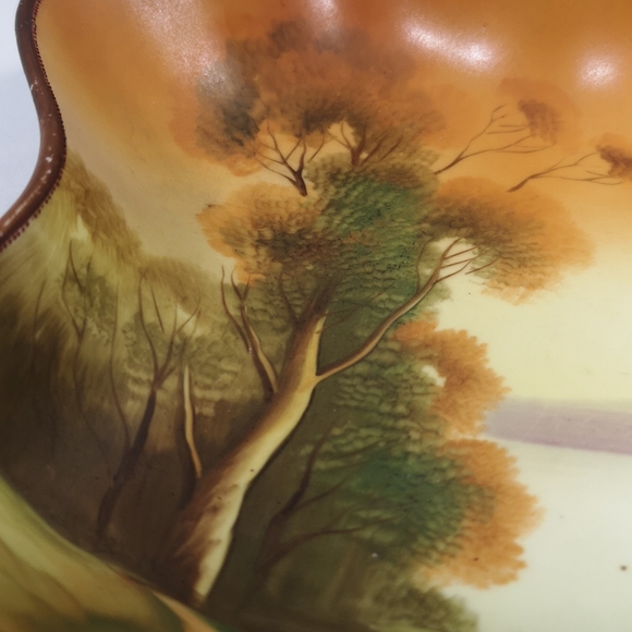 Antique Hand-Painted Shallow Bowl, Marked Nippon Japan 1891-1921 Great Conditio - Picture 2 of 9